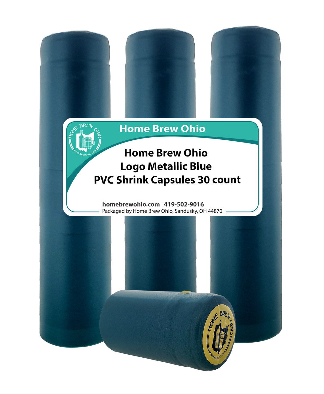 Home Brew Ohio Metallic Blue PVC w/Home Brew Ohio Logo Black on Gold